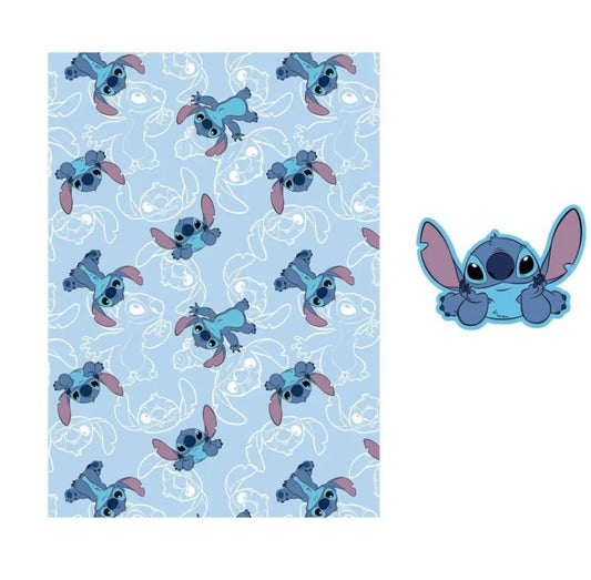 Plaid 100x140cm + coussin  3D Stitch (Pré-commande)