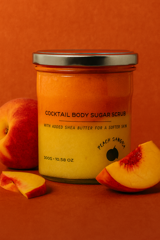 Gommage corporel au sucre parfumé/ Pêche sangria 300gr