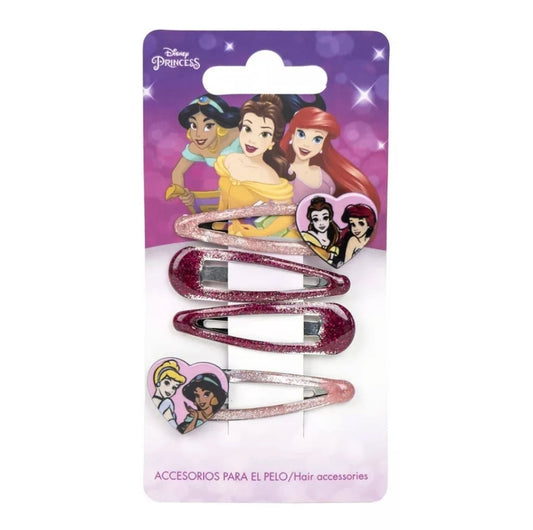 Lot de 4 barrettes Princesses